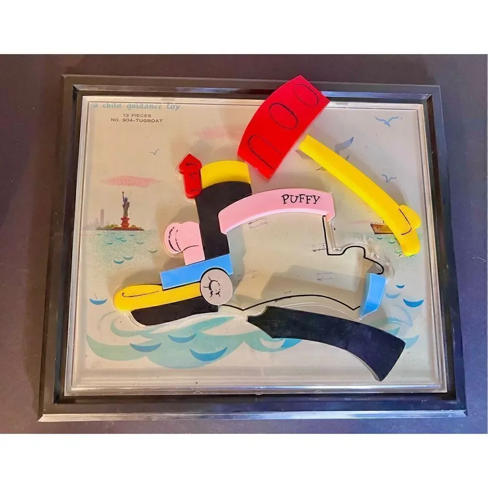 Child Guidance Toys Inc. Plastic Magnetic Puzzle Tugboat in New York Harbor #904